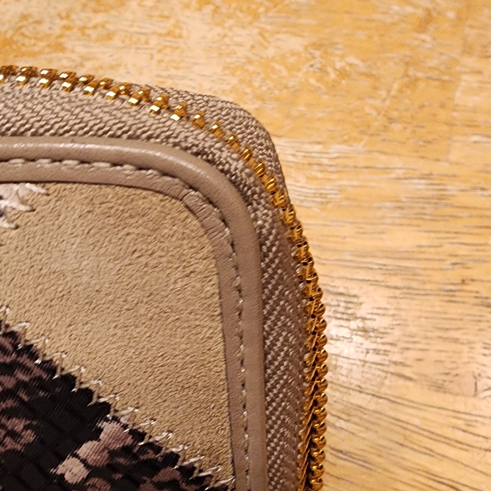 COACH Patchwork Zip Wallet in Taupe - Picture 4 of 15